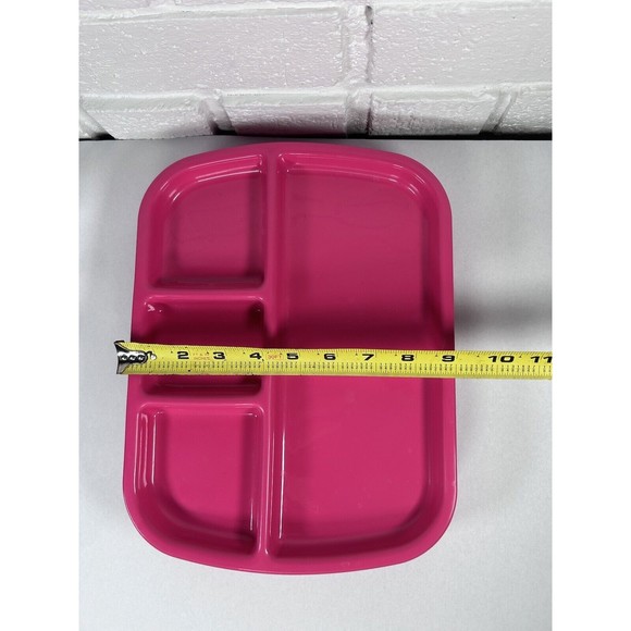 Vintage Packerware Sectional Plate Divided Portion Rectangular Pink Lot Of 4 - Picture 6 of 6
